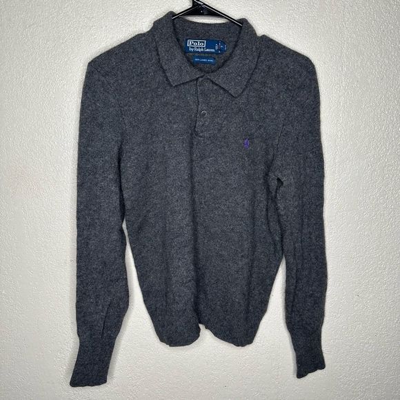 Polo Ralph Lauren Collard Sweater 100% Lambswool M - Picture 2 of 5